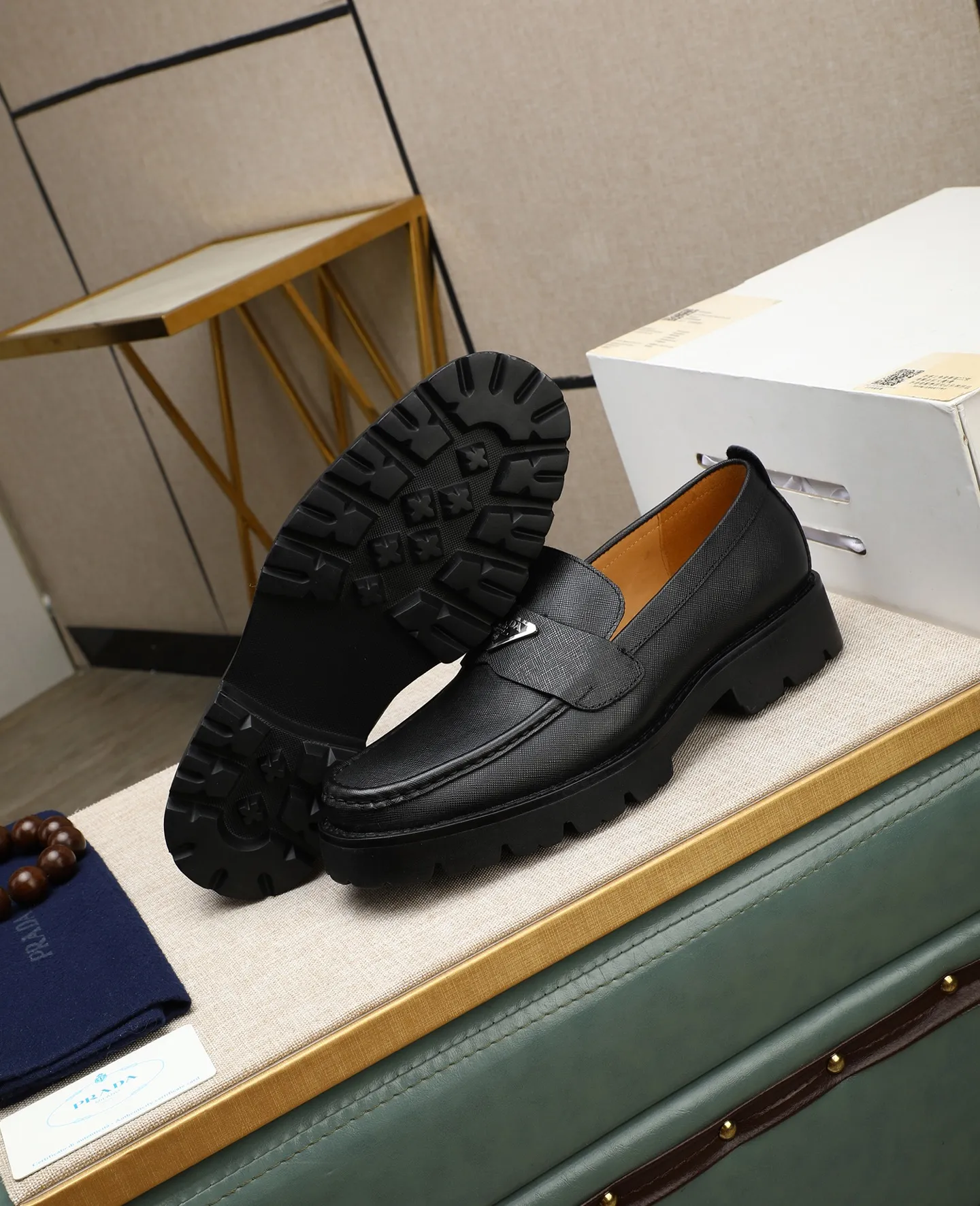 Men's men's shoes 💰540 (water-dyed cow leather) 📛📛PRADA high-end 20 counter latest model formal business leather shoes 👔 original version of the highest quality! Imported from Italy🇮🇹First layer calfskin fabric➕Cowhide lining Original outsole Formal size: 38➖45